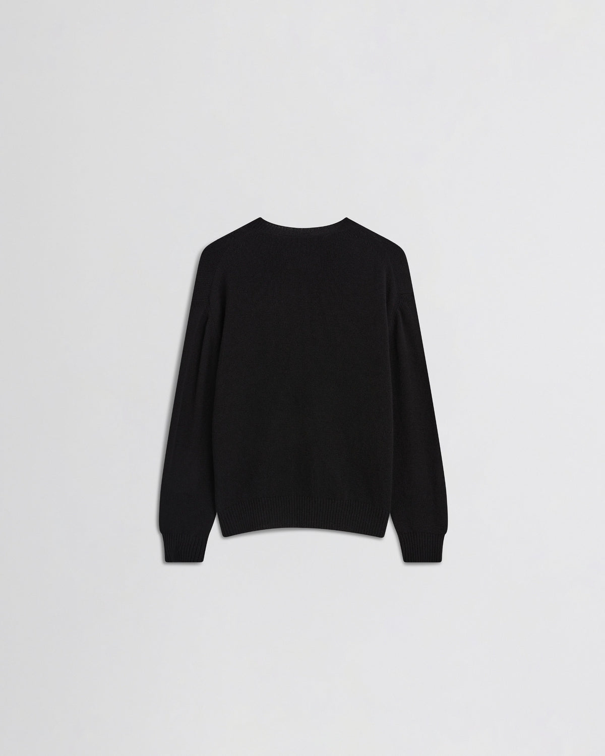 Back view of CREWNECK SWEATER in black cashmere