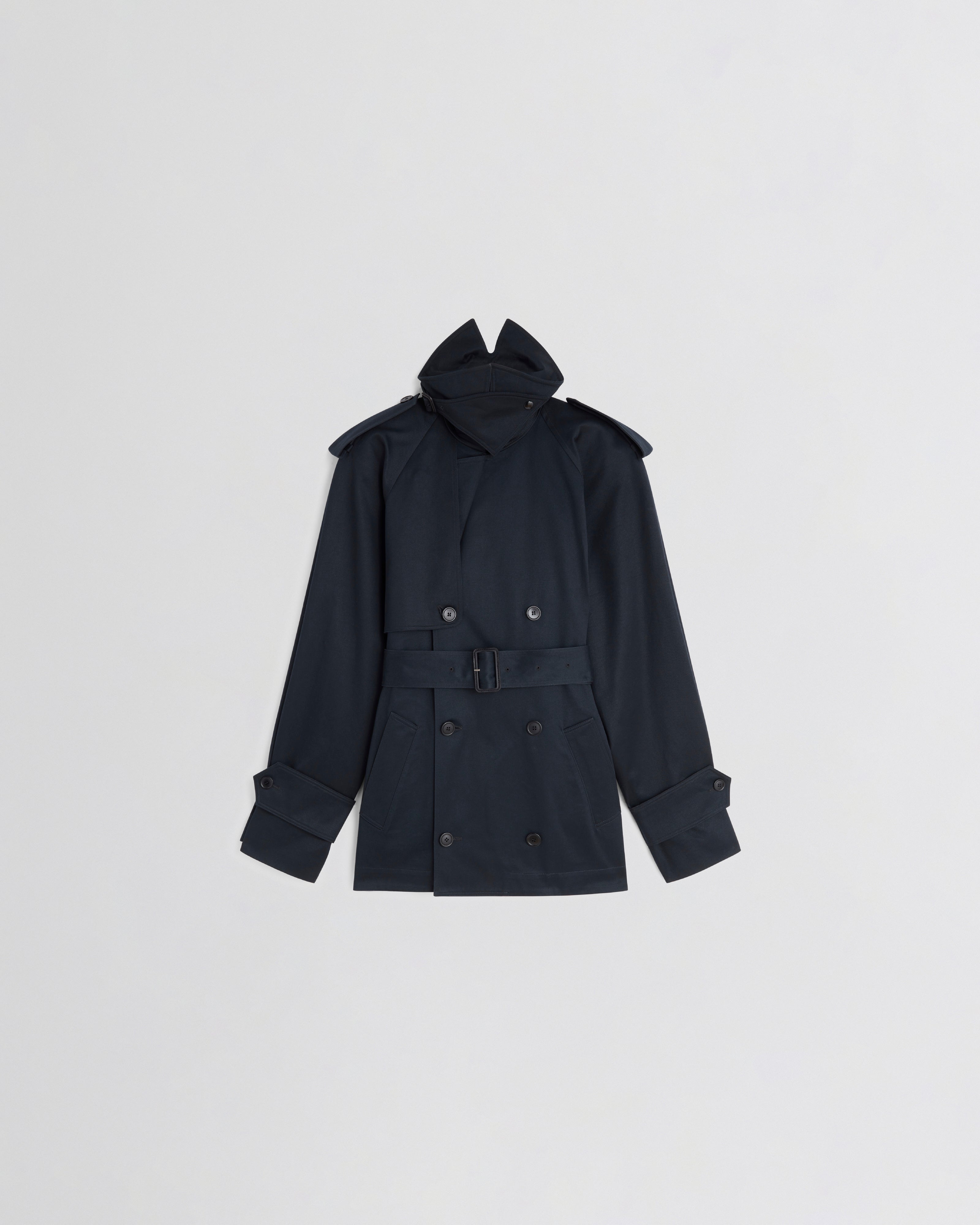 CROPPED TRENCH | black ink cotton