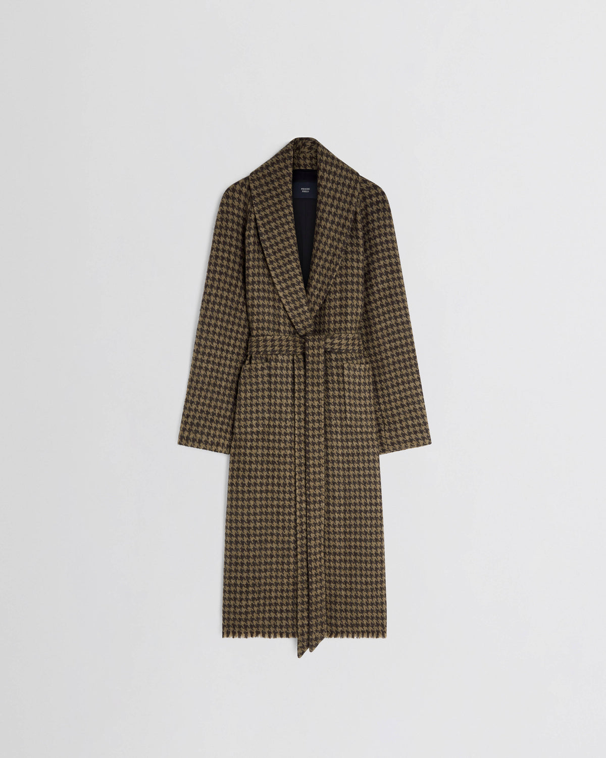Front view of BLANKET COAT in brown bronze wool