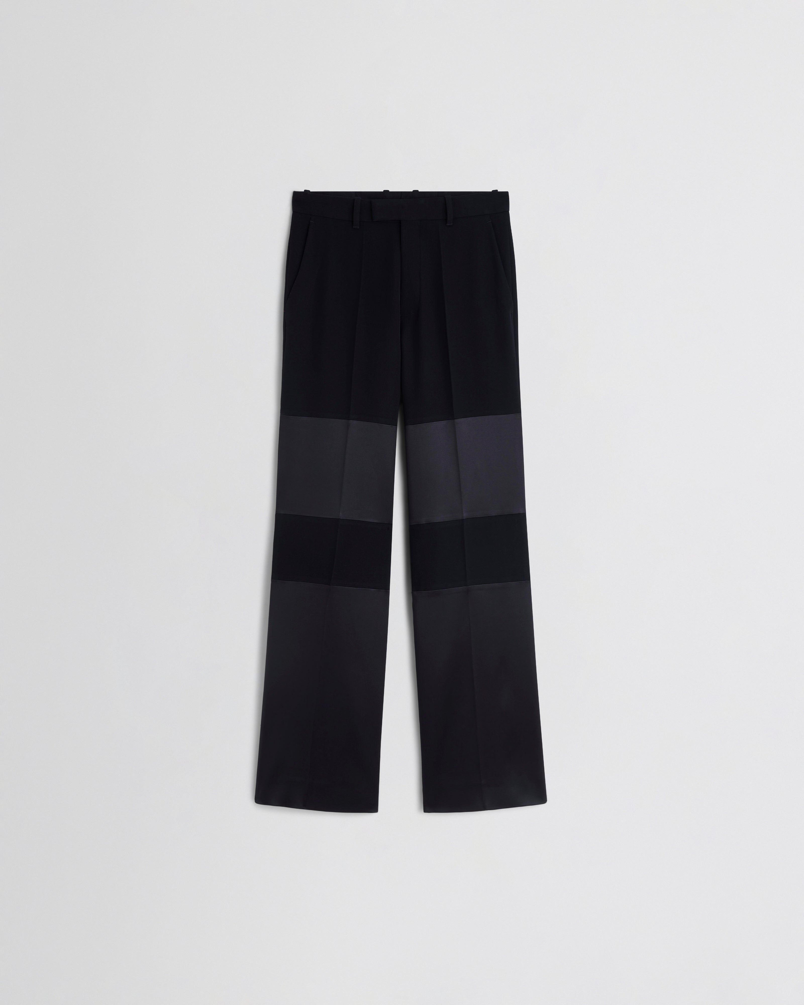 STACKED TUX TROUSERS | black wool