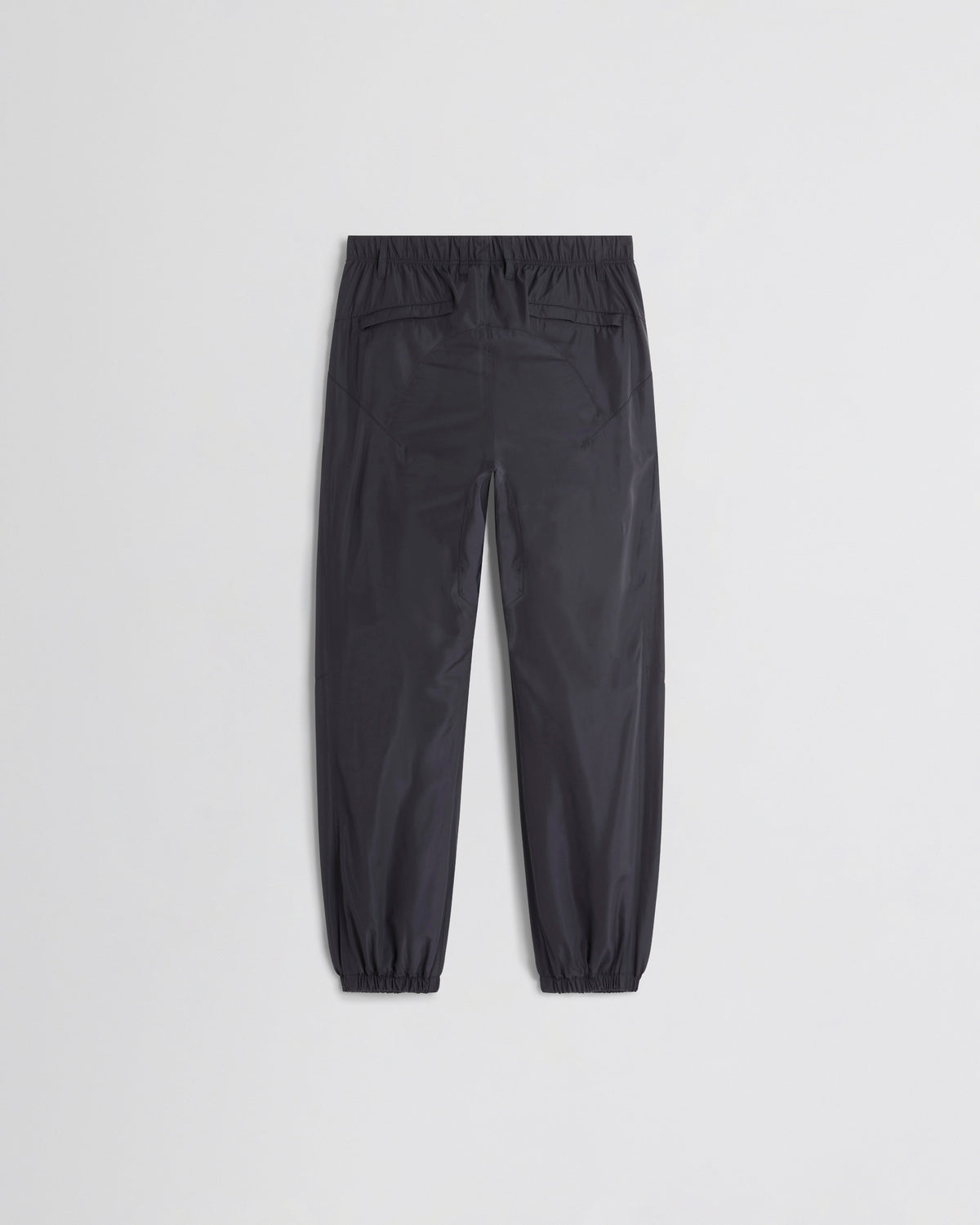 Flat back view of CUFFED JOGGERS in dark navy nylon