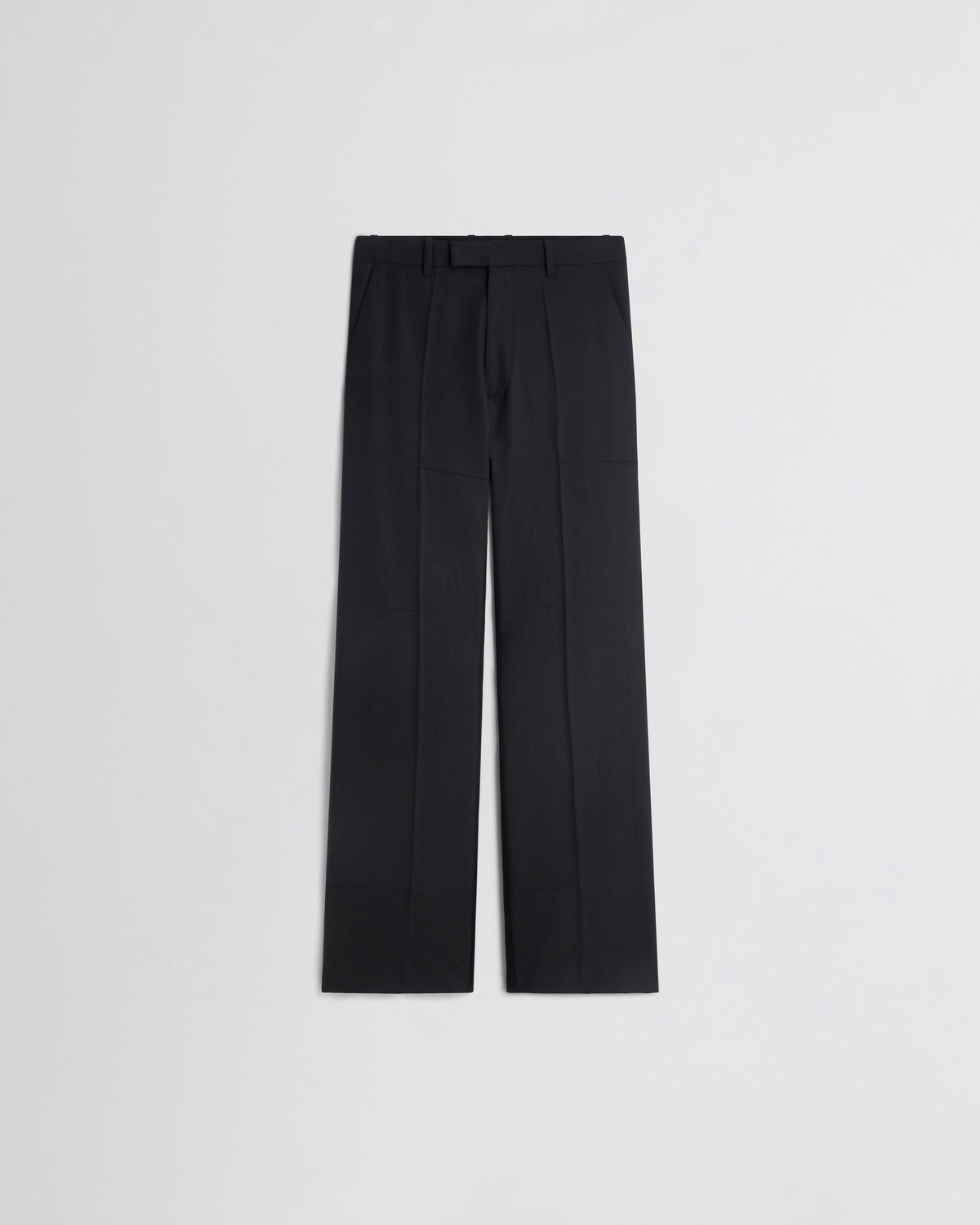 Front flat view of TUX BOYISH TROUSERS in black wool