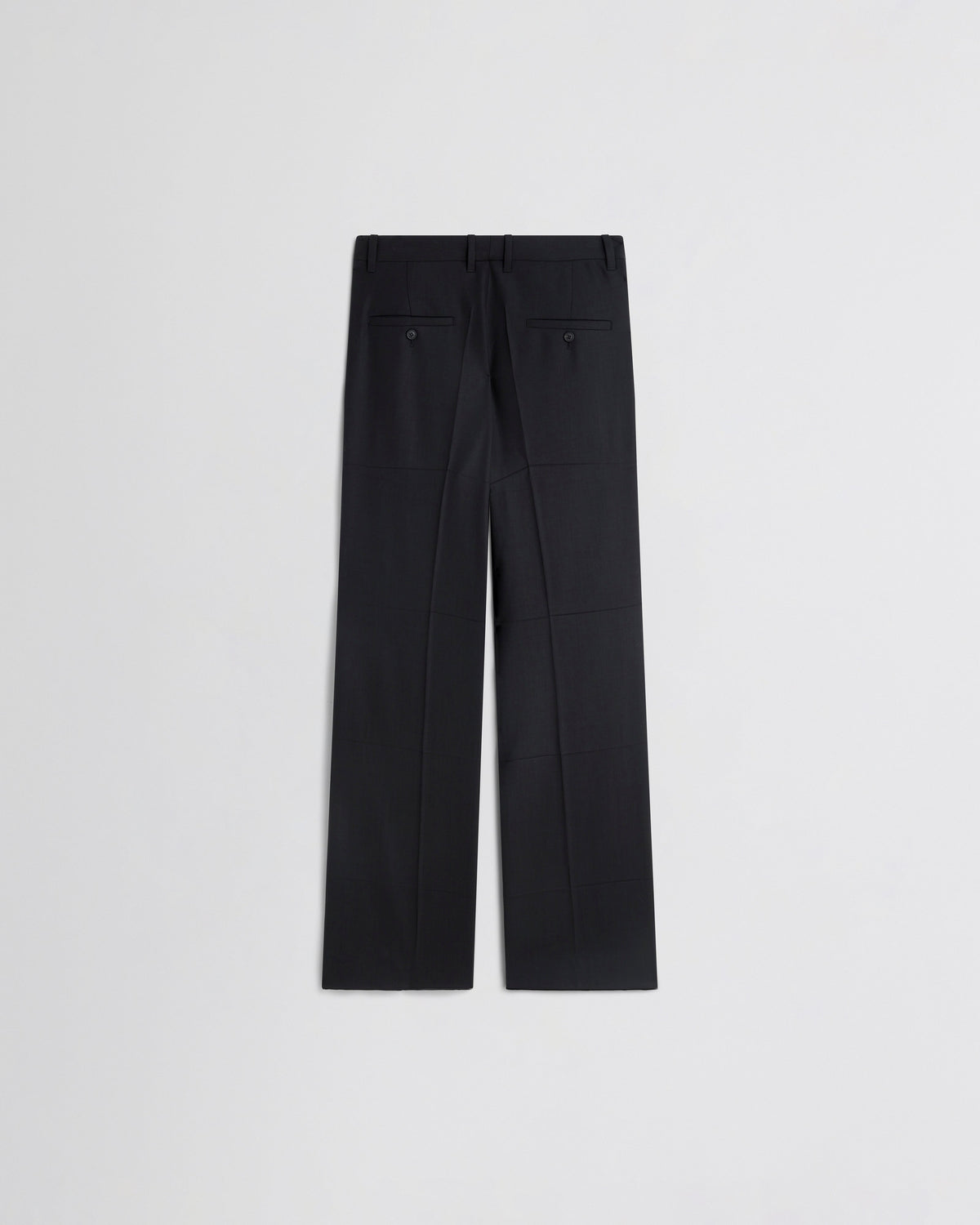 Back flat view of TUX BOYISH TROUSERS in black wool