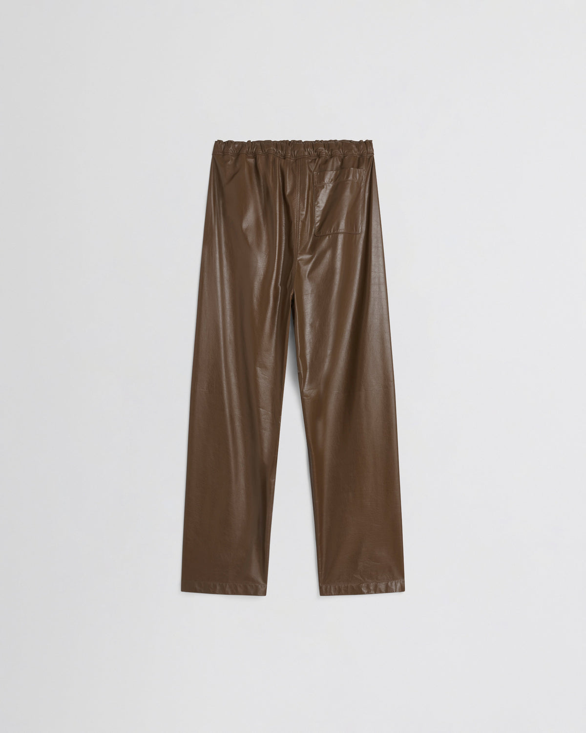Back view of PYJAMA TROUSERS in tobacco leather