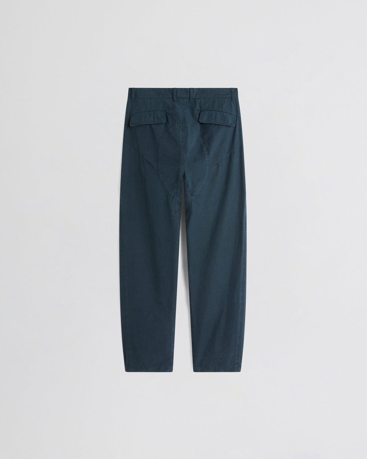 Back view of ARCH TROUSERS in black ink cotton