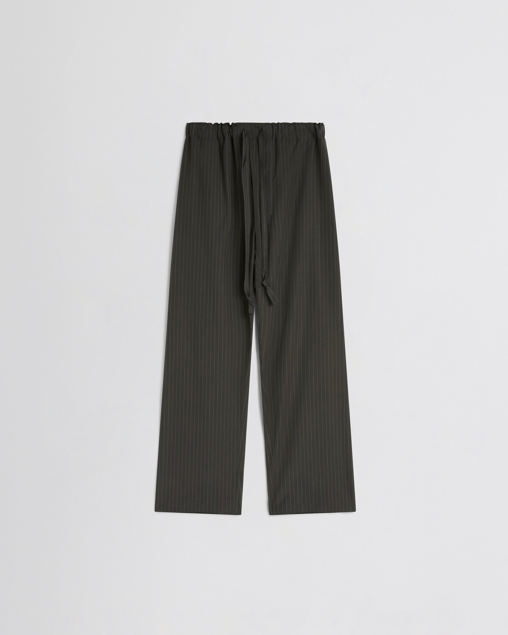 Flat front view of PYJAMA TROUSERS in dark khaki cotton