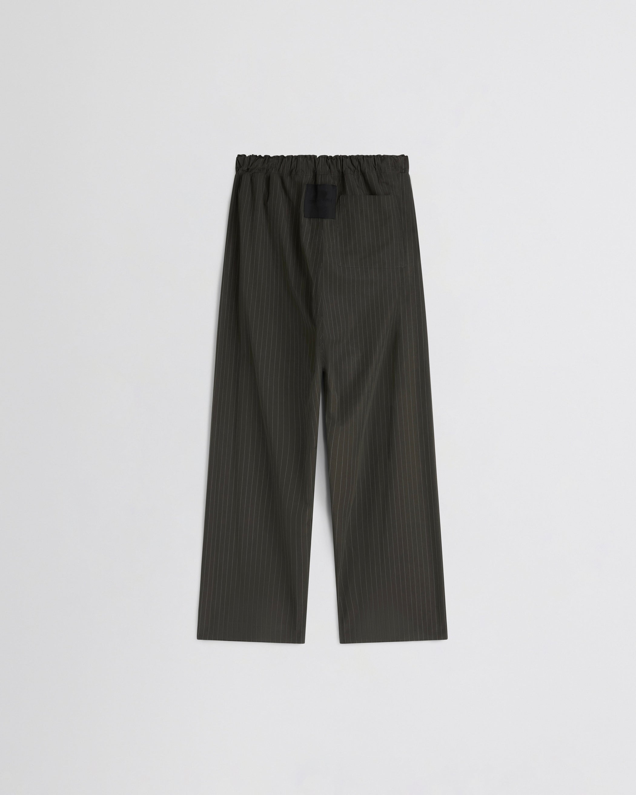 Flat back view of PYJAMA TROUSERS in dark khaki cotton