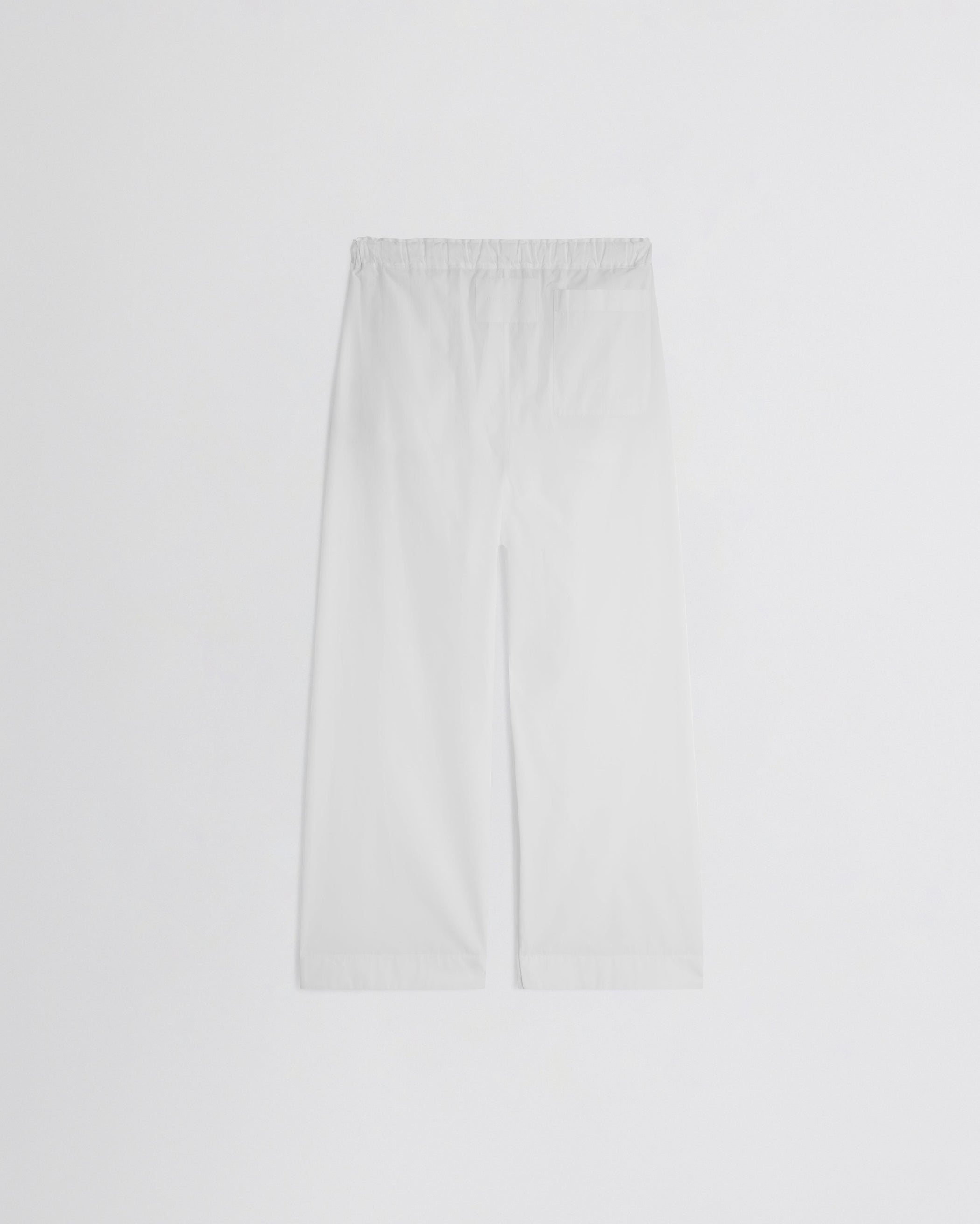 Flat back view of PYJAMA TROUSERS in white cotton