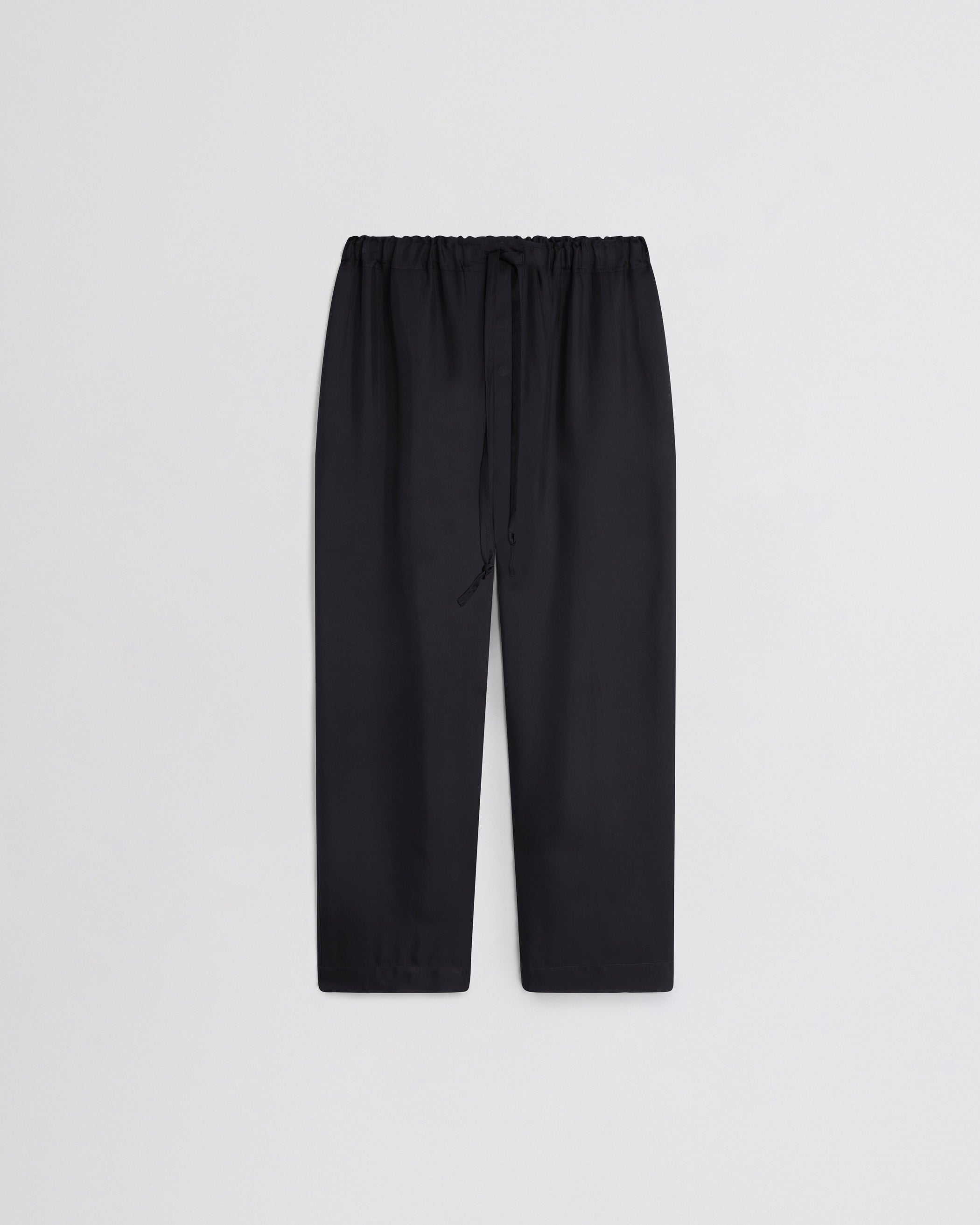 Flat front view of PYJAMA TROUSERS in black cotton