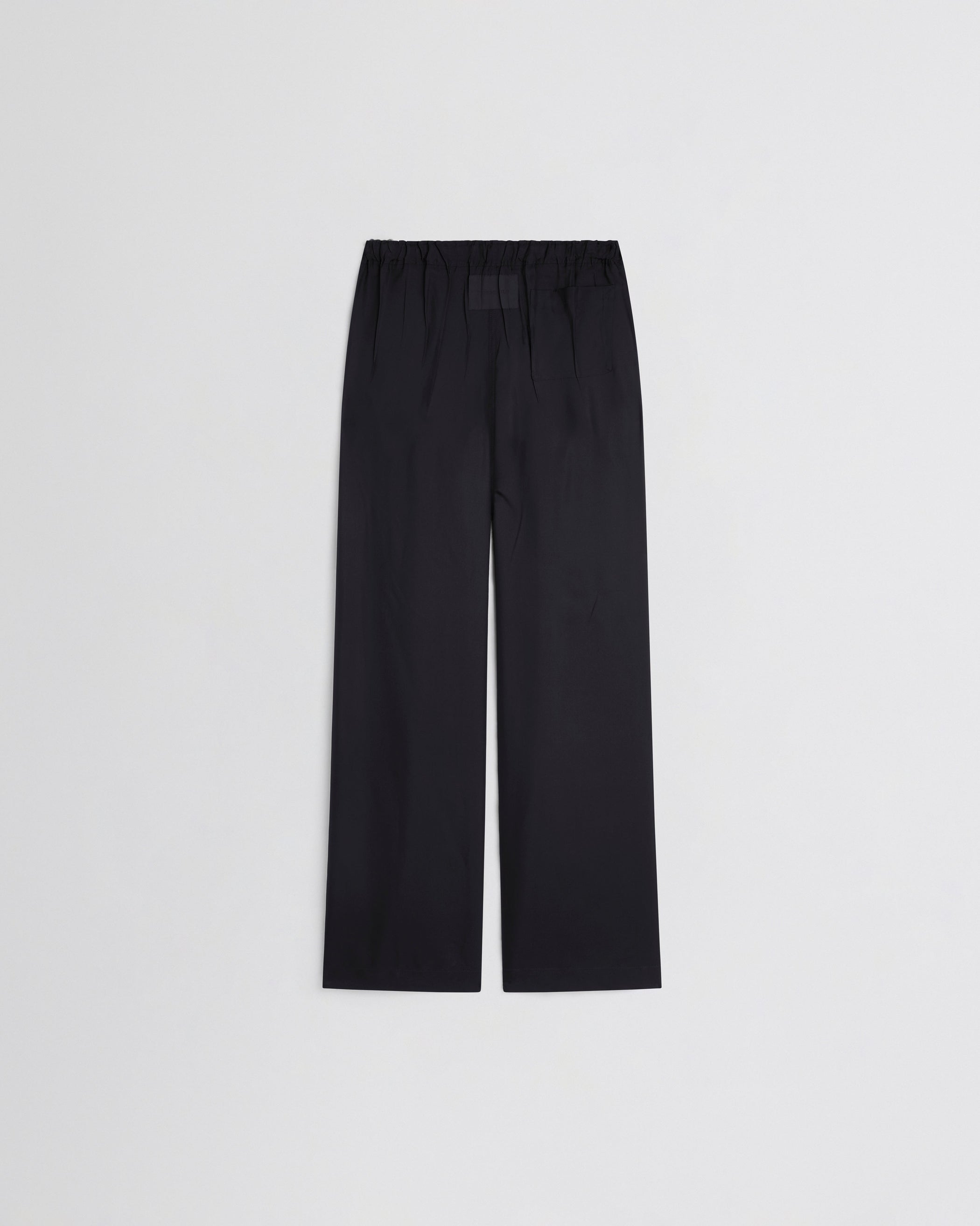 Flat back view of PYJAMA TROUSERS in black silk