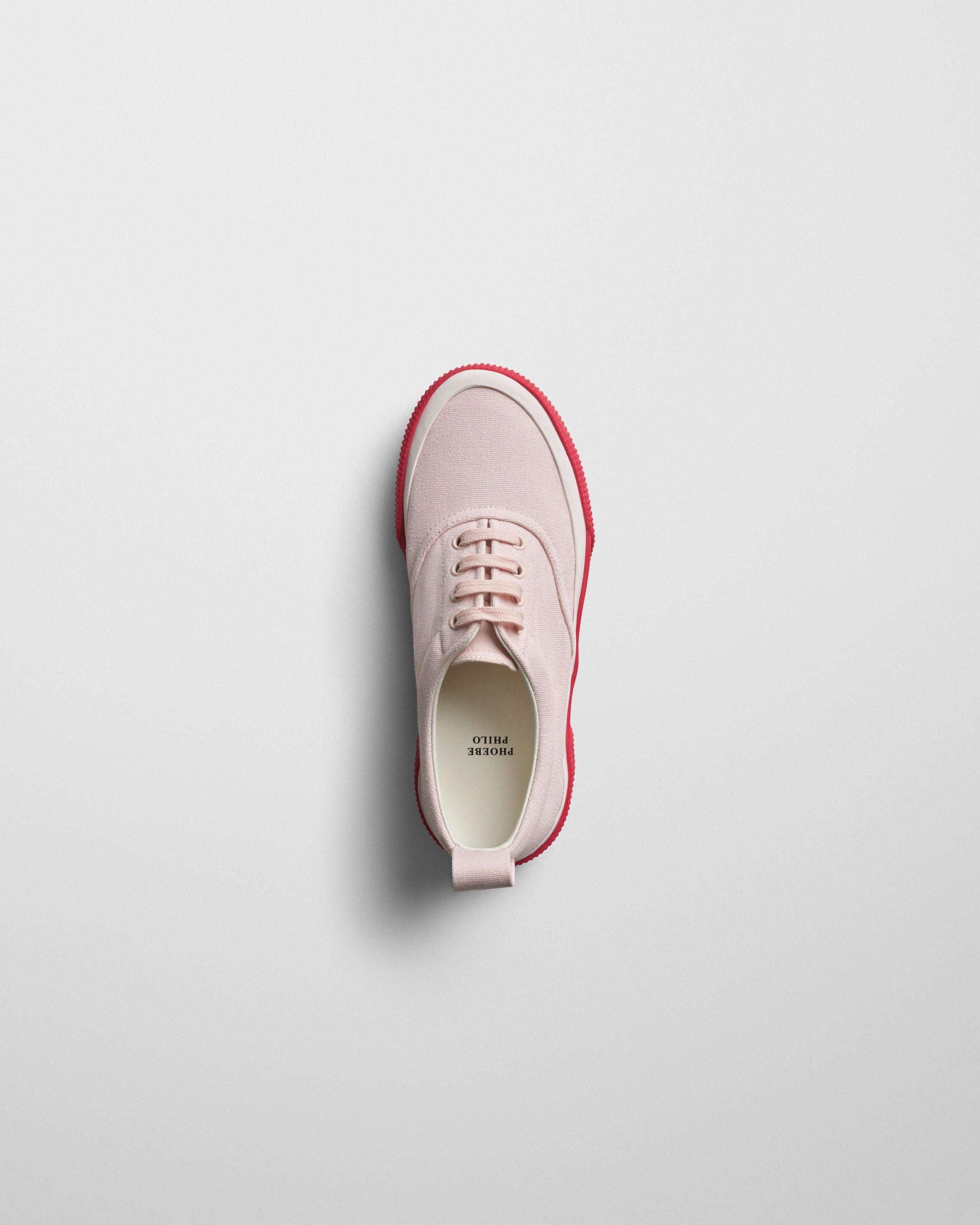 Top view of PLIMSOLE in soft pink canvas