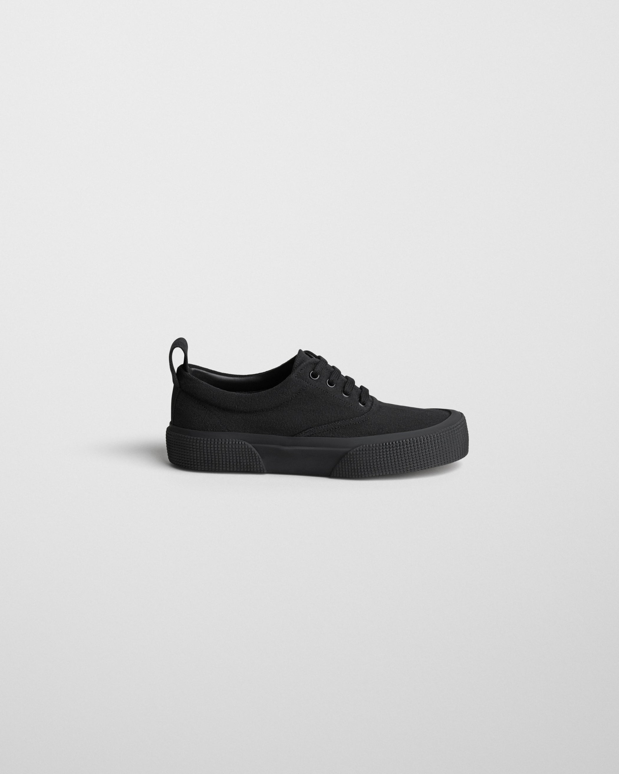 Side view of PLIMSOLE in black canvas