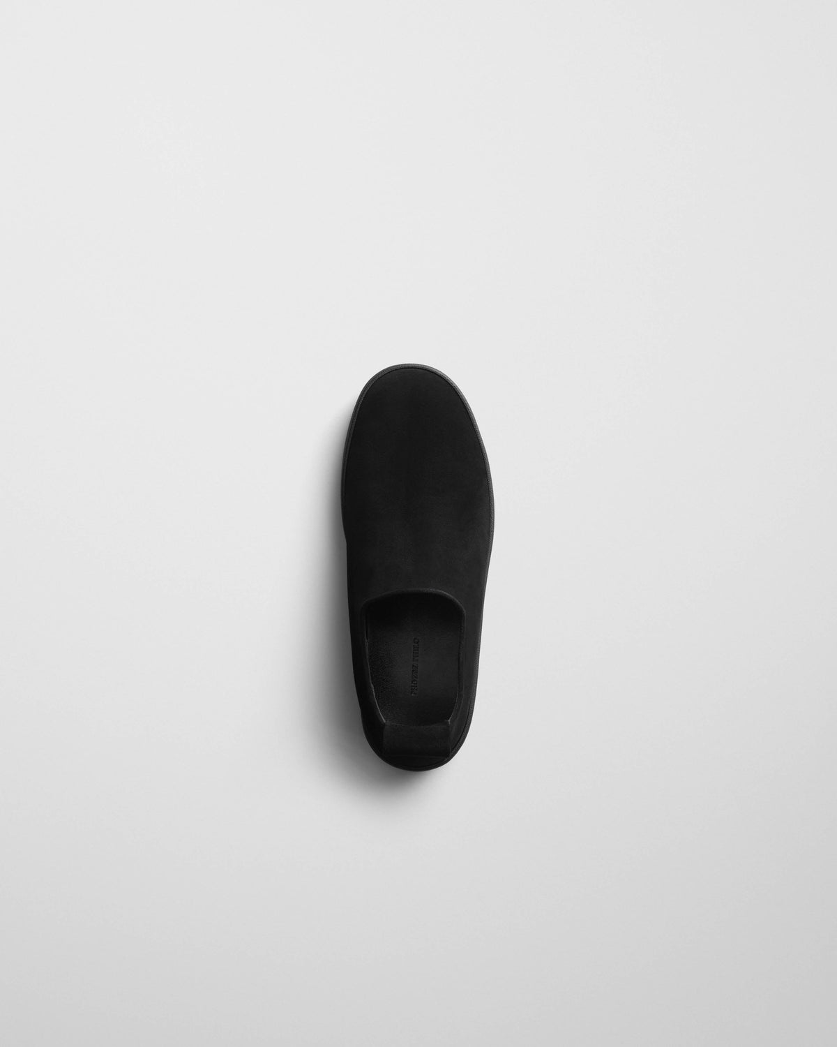 Top view of SLIP SNEAKER in black suede