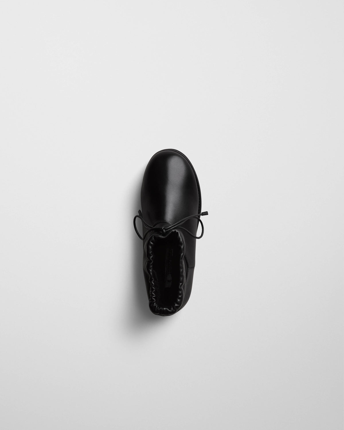 Top view of SHEARLING BOOTIE in black leather