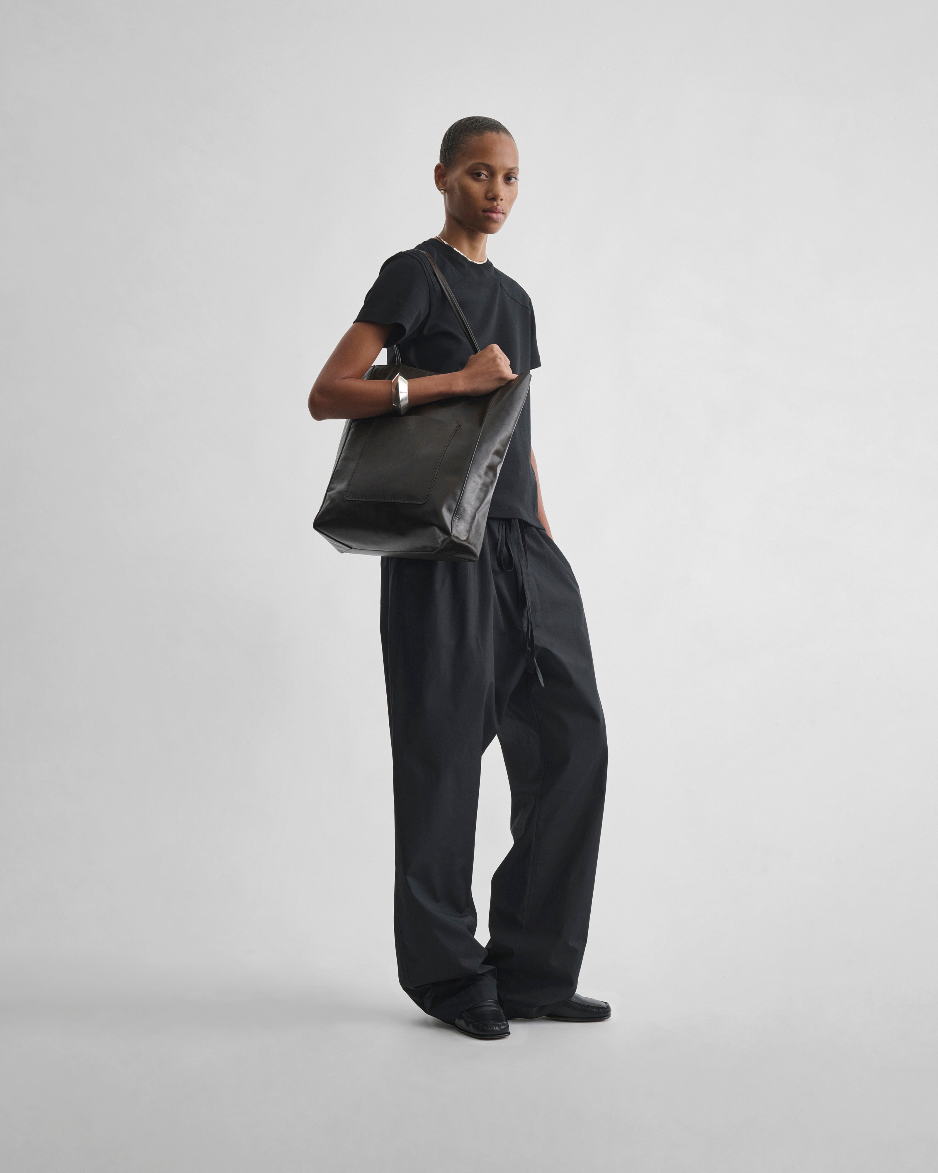 PHOEBE PHILO | PATCH T-SHIRT | black cotton