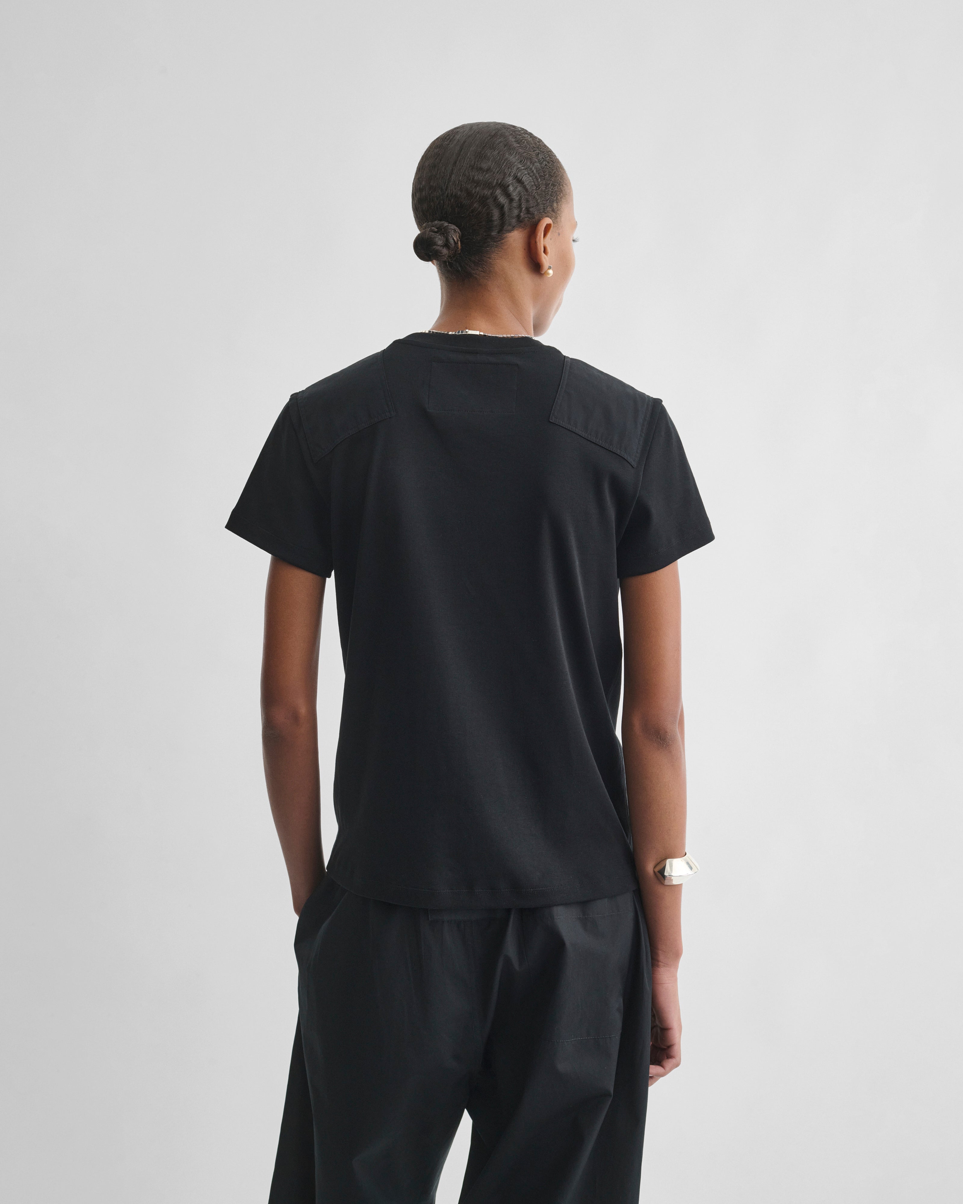 PHOEBE PHILO | PATCH T-SHIRT | black cotton