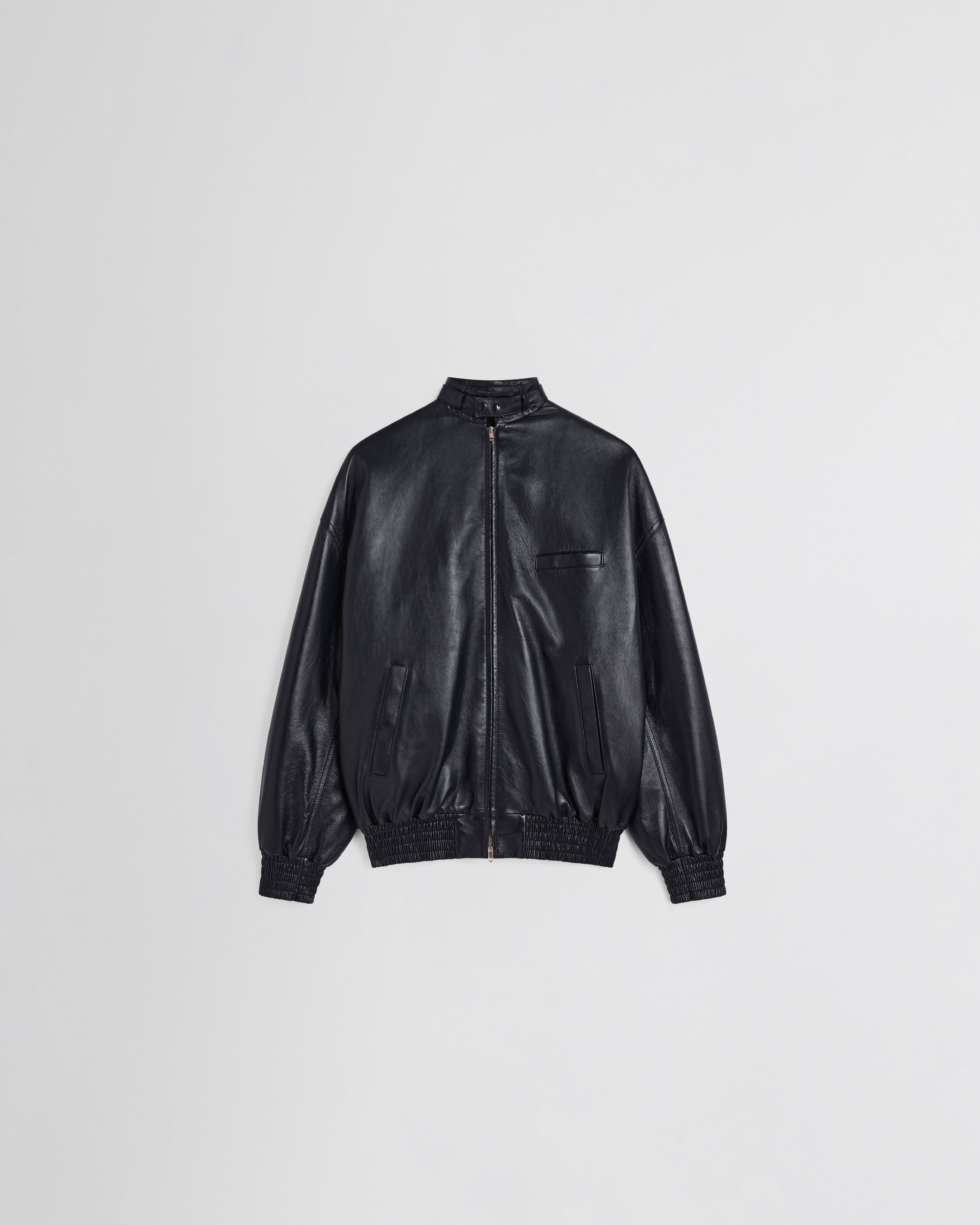 CLASSIC BOMBER | black ink leather