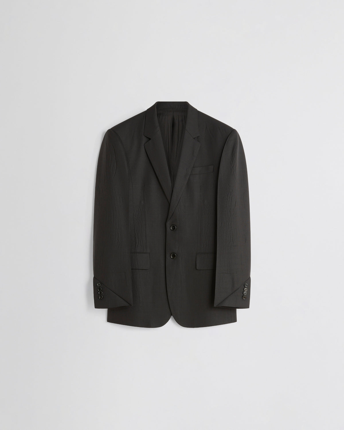 Front view of NEAPOLITAN JACKET in green bronze wool